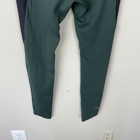 Gymshark Side Pocket Leggings Green Black High Rise Size M Ankle Length - Picture 6 of 8